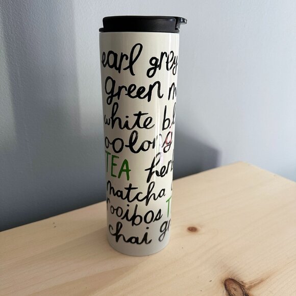 Kate Spade + Lenox Tea Time Metal Travel Mug Tumbler - Picture 1 of 6
